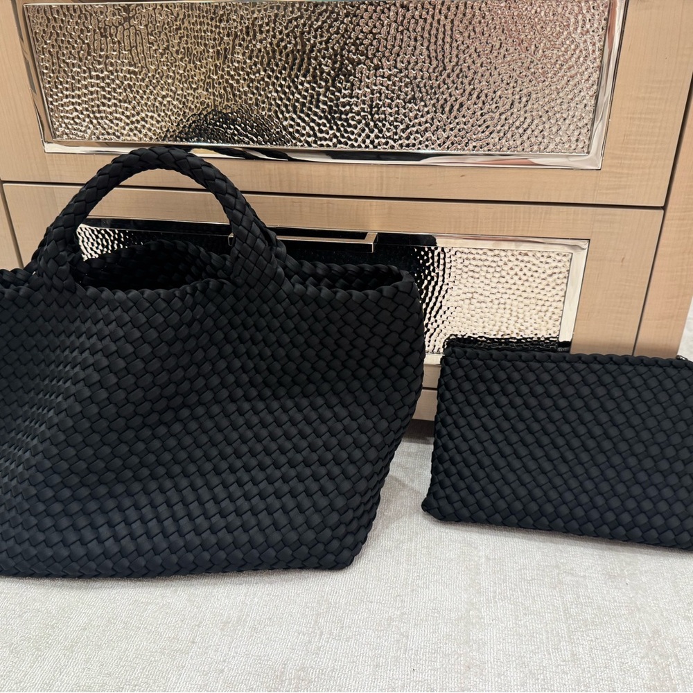 Naghedi Black Medium St Barth’s Tote with Pouch